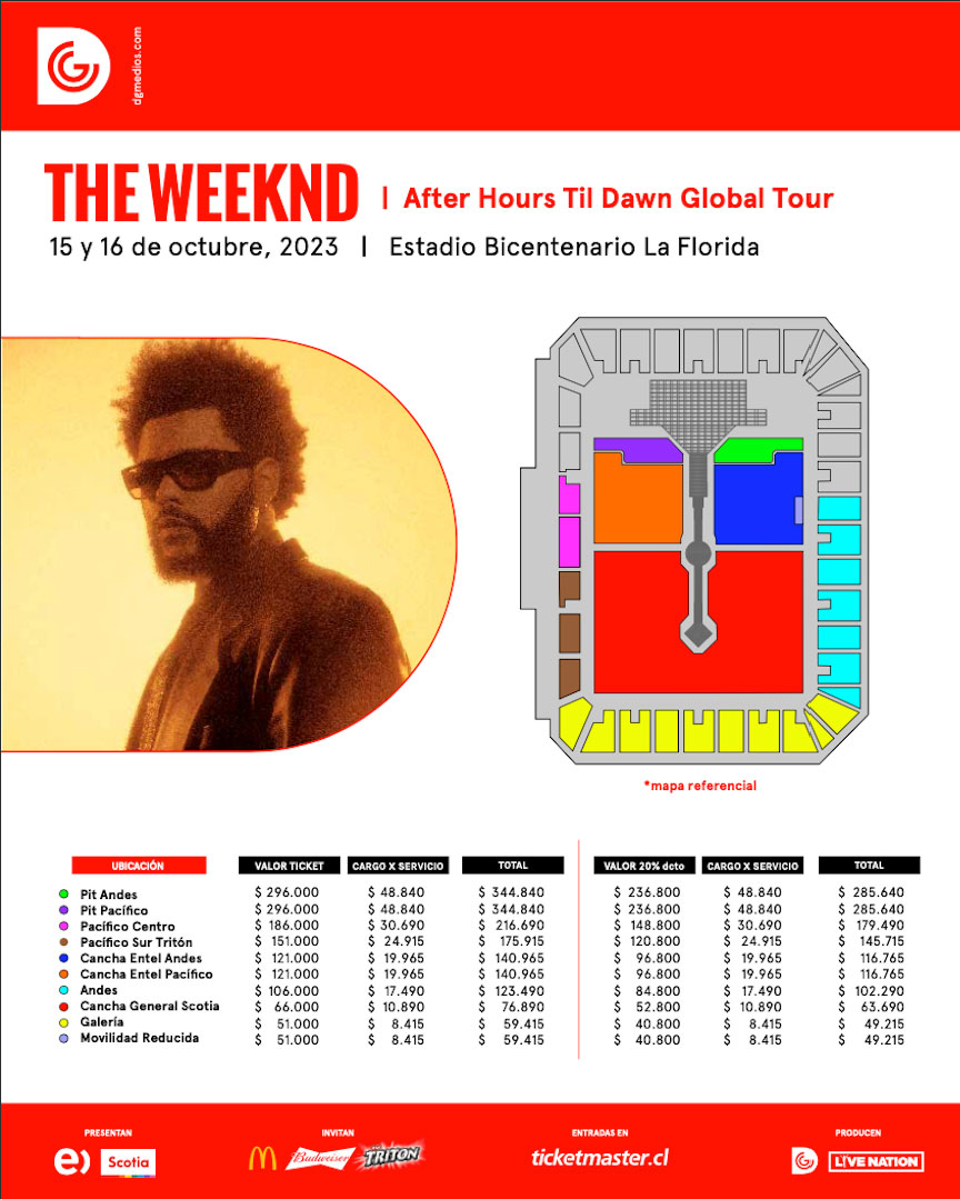 Precios THE WEEKND en Chile